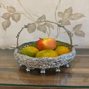 Panier traditionnel panier de fleurs panier de fruits en laiton avec poignée marché décoratif - Product Image 5