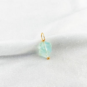 Handmade 8-10mm Aquamarine Pendant Natural Rough Birthstone 18K Gold Vermeil <b>Sterling</b> <b>Silver</b> <b>Wire</b> Wrapped Rhodium Plated - Product Image 2