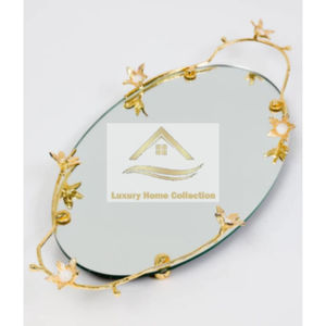 Bandeja de diseño abstracto rectangular de metal y mármol Bandeja de servicio de artículos de comida de lujo de alta calidad para uso en bodas y fiestas - Product Image 4