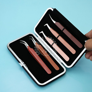 Bulk Fiber Tip Eyelash Extension Tweezer Straight Isolation Stainless Steel Pointed Tip Soft Grip Lash Separation <b>Tool</b> - Product Image 1