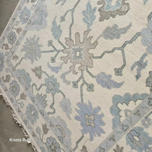 Alfombras de lana de seda hechas a mano de lujo modernas, suaves anudadas a mano, tamaños personalizables, 5x8 a 12x14, patrón abstracto para hoteles de oficina en casa - Product Image 1