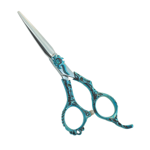 Ciseaux de coiffeur haut de gamme ciseaux de coupe de cheveux avec repose-doigt fixe poignée fantaisie poignée Dragon ciseaux finition polonais - Product Image 5