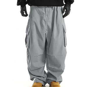 Nuevo estilo de pantalones Cargo al por mayor de encargo de alta calidad de estilo de algodón 100% 6 bolsillo liso cordón Cargo pantalones hombres logotipo personalizado OEM - Product Image 5