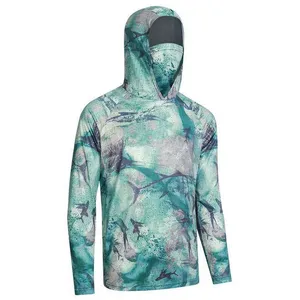 Sweat-shirt de pêche pour homme UPF 50 à manches longues, imprimé par sublimation, anti-UV, protection solaire, en polyester - Product Image 3