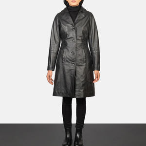 Abrigo Largo de Piel de Oveja para Mujer, a la Moda, con Logotipo Frontal, Calefactable y Resistente al Viento - Product Image 1