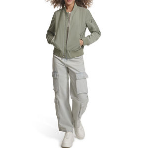 แจ็คเก็ตบอมเบอร์โลโก้สั่งทำ ขายส่ง เสื้อแจ็คเก็ตแฟชั่นผู้หญิง สไตล์วาร์ซิตี้ ซิปหน้าเต็มตัว สำหรับผู้หญิง - Product Image 5