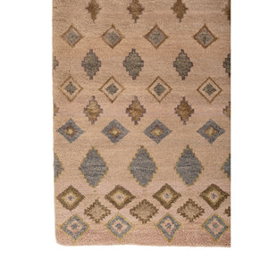 Alfombras Anudadas a Mano de Lana y Seda de Bambú con Patrón Geométrico Manchaha, Rosa y Morado para Uso Doméstico-Les-1597 - Product Image 4