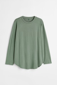 Recién llegado, camiseta de manga larga para hombre, 100% de algodón, cuello redondo, ajuste relajado, secado rápido, transpirable y sostenible, patrón sólido - Product Image 5