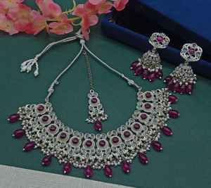 Ensemble de bijoux ethniques traditionnels indiens plaqués or avec motif floral pour femmes, accessoires de mariage et de fête - Product Image 3