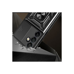 Étui de téléphone robuste avec protection de l'appareil photo coulissante, support magnétique noir Vega pour Samsung Galaxy S25 FE A13 - Product Image 4