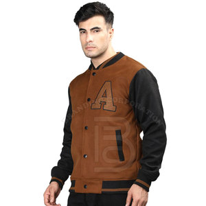 เสื้อแจ็กเก็ตทีมโรงเรียนของผู้ชายแขนยาวคอตั้งบุขนแกะแนวสตรีทสำหรับฤดูหนาวออนไลน์ - Product Image 1