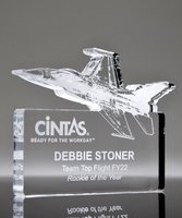 Plaque de trophée personnalisée en acrylique gravée au laser, jet de combat, plastique vierge, lucite, couleur pleine, semi-camion, avion, Glock