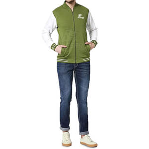 Blouson aviateur d'hiver pour hommes fabriqué en usine col montant logo à l'avant grande taille chaud et décontracté - Product Image 4