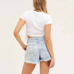 Custom High Waist Denim <b>Shorts</b> for <b>Men</b> and Women Summer Casual Style Factory Price OEM Service Available Solid <b>Pattern</b> - Product Image 6