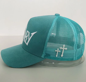 Venta al por mayor de terciopelo gorra de calavera 5 paneles 3D bordado logotipo en relieve personalizado gorra de camionero mexicano Gorras de malla gorra de camionero sombrero de malla de gamuza - Product Image 3