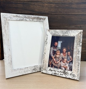 Cadre photo en bois blanc fait à la main cadre de décoration vintage en bois massif marron pour table ou affichage mural - Product Image 6