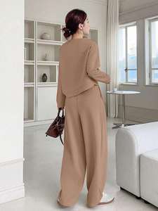 Survêtement imprimé d'hiver avec logo personnalisé, vente en gros, hommes et femmes, ensemble jogging deux pièces, sweat-shirt et pantalon, tenue de sport, fabricant - Product Image 3