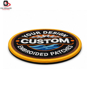 High Quality Embroidered <b>Sew</b>-<b>On</b> Custom Garment <b>Patches</b> with Canvas Fabric 3D Stitching Custom Colors - Product Image 5
