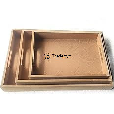 Tradebyd Plateau en bois MDF élégant Plateau décoratif de qualité supérieure pour les collations, les desserts et le café - Product Image 2