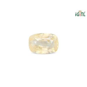 Saphir Jaune Naturel de 4,97 Carats (Pukhraj) - Pierre Précieuse Facettée Taille Émeraude - Product Image 1