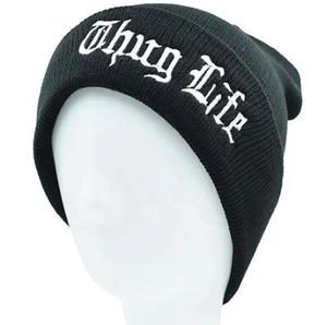 Bonnet d'hiver ajustable en acrylique 100% pour enfants unisexe avec inscription, motif de tricot personnalisé inspiré du hip-hop indien et de la culture thug life - Product Image 2