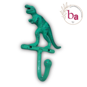 Abrigo de pared de dinosaurio de color verde bosque T Rex Vintage desgastado y ganchos para sombreros colgador de llavero precio al por mayor muy barato disponible - Product Image 2