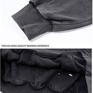 Jersey de algodón 100% para hombre, sudadera térmica con capucha, patrón desgastado, Color sólido, transpirable, suéter de invierno, estilo bolsillo, alta venta - Product Image 5