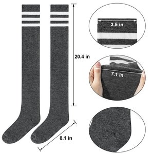 Medias atléticas antideslizantes de silicona para hombre, medias altas hasta el muslo para invierno, calcetines hasta la rodilla para mujer, calcetines por encima de la rodilla, estilo D - Product Image 5