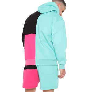 High quality Latest Style Solid Color <b>Men</b> Hoodies Short Set 2025 Breathable 100% Cotton Fleece In Stock Hoodie and Shorts Set - Product Image 2