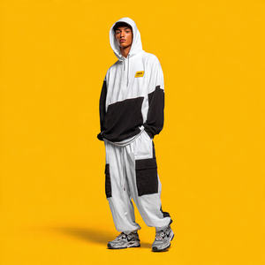 Ensemble de survêtement cargo ample pour hommes, sweat à capuche et pantalon cargo, ensemble deux pièces pour hommes, survêtement surdimensionné pour hommes, hiver, streetwear - Product Image 4