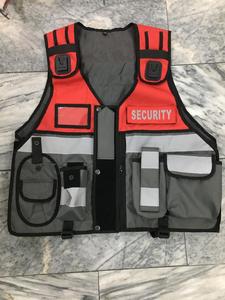 Hi Vis Security Vest Front Zipper Multifunctional Pockets High Visibility Reflective Safety Clothing LED <b>Flash</b> Safety Vest - Product Image 6