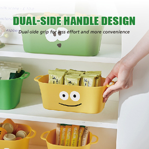 Panier de rangement de bureau mignon en forme de dessin animé avec double poignée, organisateur empilable en PP pour bureau, salle de bain, cuisine, chambre d'enfant - Product Image 4