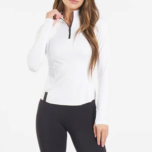 เสื้อแขนยาวสำหรับผู้หญิงเสื้อกีฬาแขนยาวมีซิปแห้งเร็วสำหรับผู้หญิง - Product Image 2