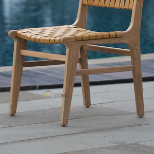 Corsica Dining <b>Chair</b> Modern <b>Teak</b> Leather Indoor Outdoor Dining <b>Chair</b> - Product Image 5