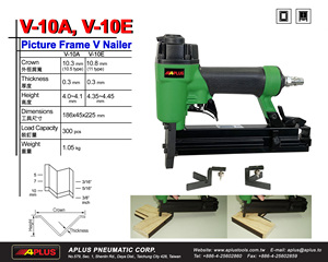APLUS V-10A, PISTOLET À Clous Pour Cadre Photo, Longueur 5,7,10mm, CASSESS TYPE 10.3mm CROWN UNI Type, Poids Léger - Product Image 2