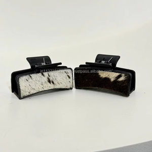 Nueva pinza de garra de cuero de piel de vaca hecha a mano con estilo occidental, pinza de pelo personalizada, accesorios de cuero para mujer - Product Image 3