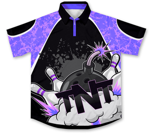 Camiseta de bola de bolos con estampado personalizado de calidad premium Jersey-Ropa de equipo deportiva personalizada con cuello de manga corta unisex - Product Image 6