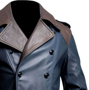 Manteau d'hiver pour homme en cuir de mouton véritable, double boutonnage, personnalisé, écologique, respirant, résistant aux intempéries, vente en gros - Product Image 3