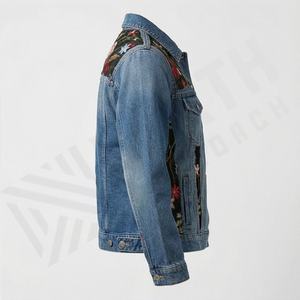 Veste en jean pour femmes tendance, design brodé, boutons sur le devant, manches longues, élégante, féminine, décontractée, look streetwear, haut stylé - Product Image 3