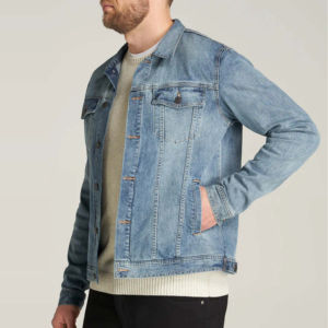 Chaqueta vaquera nueva hecha a medida 2025 al por mayor para hombre, chaqueta vaquera de talla grande, sudadera con capucha y bolsillo con solapa para rascar gato - Product Image 2