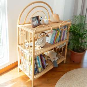 Adorable Rattan Kids <b>Book</b> <b>Shelf</b> Nursery <b>Wall</b> Storage Organizer Natural Wicker For Baby Room Furniture Made In Vietnam - Product Image 3