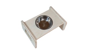 Eco-Friendly Pet Feeding Station Modern Solid Bamboo <b>Stand</b> with Ceramic Water Bowl and <b>Charging</b> Feature - Product Image 6