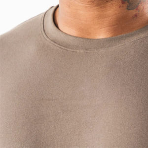 100% T-shirt personnalisé Hip Hop en coton de qualité supérieure 220GSM lourd surdimensionné à manches courtes bambou tissu tricoté uni de haute qualité Long - Product Image 5