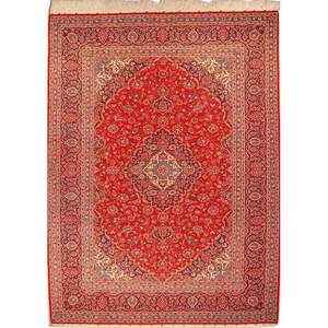 Alfombra persa Kashan única en su tipo, de 11'07 x 8'6 - Product Image 1