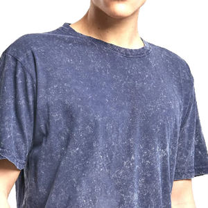 Camiseta lavada con ácido transpirable 2025 para hombre, logotipo personalizado y Color, Camiseta con cuello redondo de lavado ácido de algodón 100% para camisetas de hombre - Product Image 4