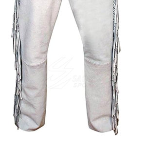 Meilleures ventes Pantalons pour hommes en cuir suédé à franges Vêtements décontractés qualité supérieure Pantalons en cuir suédé à franges pour hommes - Product Image 6