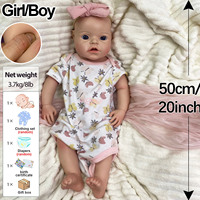 Poupée Reborn en Silicone Souple de 50 cm avec Yeux Brillants, Veines Réalistes, Poupée de Simulation en Silicone de Haute Qualité pour les Amateurs de Poupées Bébé