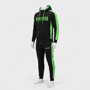 <b>Men</b> Black Green Hoodie Tracksuit Set <b>Pullover</b> Sweatshirt Jogger Pants Premium Sportswear Gym Training Running Fitness Activewear - Product Image 3