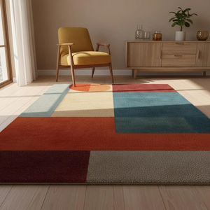 Handmade Wool Tufted Area <b>Rug</b> | <b>Pastel</b> Color Block Scandinavian Style Home Decor <b>Rug</b> High Quality Room Decor Gift for Wedding - Product Image 4