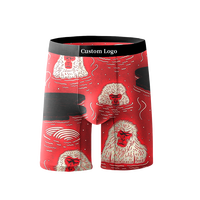 Boxers pour hommes à usage quotidien, imprimé animal rouge, sous-vêtements respirants, écologiques, anti-humidité, en tissu tricoté doux